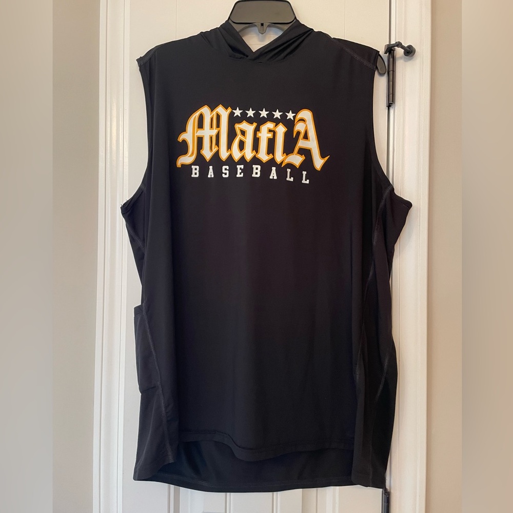 Five Star Baseball, Black Hooded Tank Top, Men’s XL, Holloway